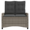 vidaXL Garden Bench Adjustable with Cushion Grey Poly Rattan - 3 of 4