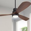 52" Casa Vieja Delta-Wing DC Modern Indoor Outdoor Ceiling Fan with LED Light Remote Control Matte Black Dark Walnut Damp Rated for Patio Exterior - 2 of 4