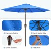 Hyleory 9' Sapphire Blue 8 ribs Sunbrella,Hyleory Tilt Market Patio Umbrella with Oval Ribs Iron Pole, Sturdy and Adjustable - image 3 of 4