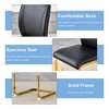 FURNIinspire Dining Chairs Luxury Simple Arch Chair, Set of 2 Dining Chairs with Metal Gold Leg And PU Cushion, Black, 17"*22"*39" - 4 of 4