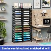Simple Trending Rolling File Storage Cart, 15-Tier Metal Desk File Organizer with 14 Mesh Sliding Trays, Multi-Functional Clutter Cart, Black - 4 of 4