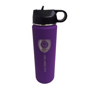 MLS Orlando City SC 22oz Rubberized Touch Water Bottle: Stainless Steel Portable Drinkware - 1 of 3