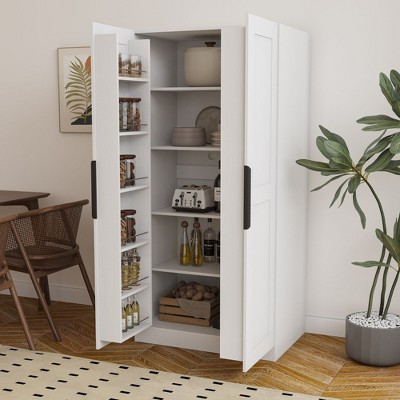 NicBex 62.99" Kitchen Buffet Cabinet with Storage Freestanding Cupboards Sideboard with Doors and Shelves for bedroom Kitchen, Living Room