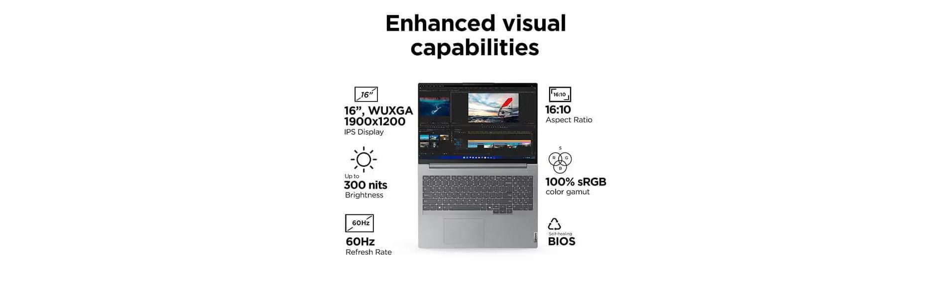 Lenovo ThinkBook 16 Gen 7 16" WUXGA IPS Laptop, AMD Ryzen 5, 16GB DDR5 RAM, 1TB SSD, Windows 11 Pro, Arctic Grey (21MW009SUS)