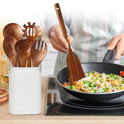 Natural Elegance 7-Piece Wooden Kitchen Utensils Set