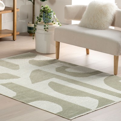 Grania Red Geometric Reversible Washable 4' x 6' Area Rug