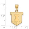 Black Bow Jewelry 14k Yellow Gold Illinois Fighting Illini NCAA Medium Pendant - 2 of 3