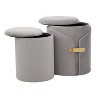 Sapphtopaz 2PCS Modern Nesting Ottoman Set with Storage Velvet Upholstered Pouf with Gold Metal Accent Small Foot Stool for Living Room,Entryway - 4 of 4