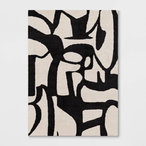 Abstract Inkblot Rug Black/White - Threshold™ - 1 of 4