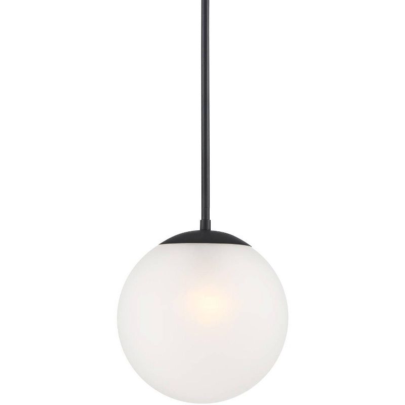 360 Lighting Ciana Black Mini Pendant 10" Wide Modern Orb Frosted Globe Glass Shade for Dining Room House Foyer Kitchen Island Entryway Bedroom Home, 1 of 8