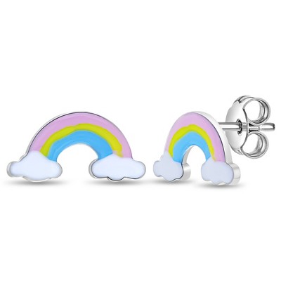 Girls' In The Clouds Rainbow Standard Sterling Silver Earrings - In Season Jewelry
