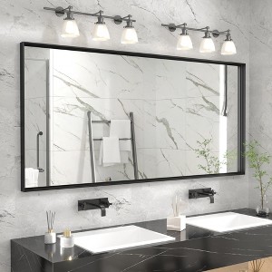 Apmir High-Strength Tempered Glass and Aluminum Alloy Framed French Cleat Mounted Wall Decor Bathroom Vanity Mirror with 5-Year Warranty - 1 of 4