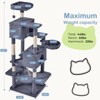 FONTOI 66 Inch Cat Tree Tower Large Cat Climbing Tree with Extended Platform, Indoor Pet House for Cats Kittens Play, Dark Gray, 22.83"* 18.89"*66.9" - 3 of 4