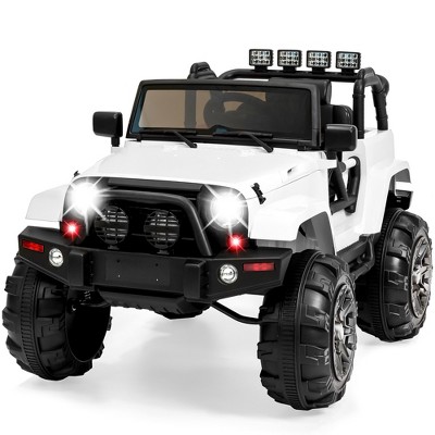 Best Choice Products 12V Kids Ride On Truck Car w/ Remote Control, Spring Suspension, Bluetooth, LED Lights - White