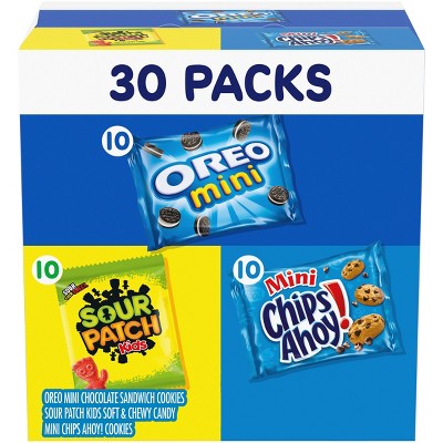 Sour Patch, Oreo, Chips Ahoy! Variety Pack Cookies Kids - 29.7oz/30ct