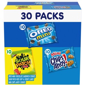 Sour Patch, Oreo, Chips Ahoy! Variety Pack Cookies Kids - 29.7oz/30ct - 1 of 4