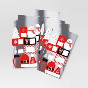50ct Christmas Peel and Stick Gift Tags Red/Black/White/Silver - Wondershop™ - 1 of 3