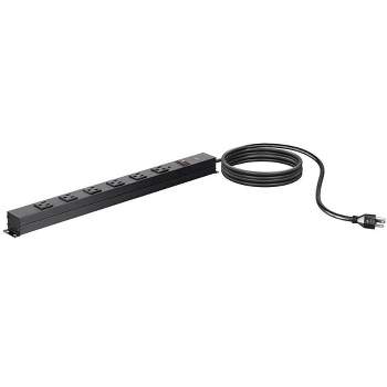 Monoprice 6 Outlet Metal Surge Protector Power Strip - 15 Feet Cord - Black | 540 Joules