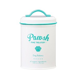 Amici Pet Pawsh Treatery Metal Storage Canister, 44 oz. , White Mint - 1 of 4