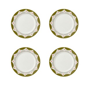 Spode Kit Kemp 8.75" Geo Salad Plate Set of 4 | Geometric Abstract Design | Porcelain | Dishwasher and Microwave Safe | Home & Gathering Use - 1 of 4
