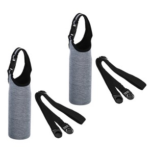 Unique Bargains Neoprene Insulated Removable Shoulder Straps Water Bottle Sling Bags 2.64"x7.28" 2 Pcs Gray - 1 of 4