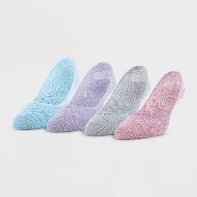 Peds Women's 4pk Liner Socks Assorted - Gray/White/Black/Nude 5-10
