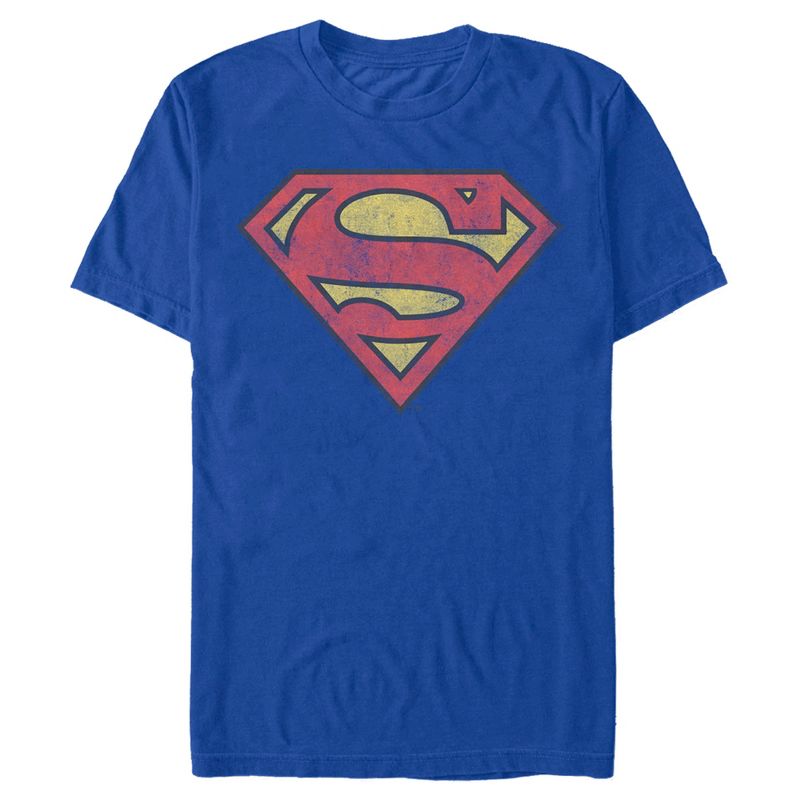 Men's Superman Distressed Logo T-Shirt, 1 of 5