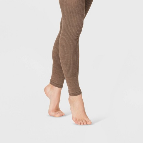 politiker Køb kompression Women's Plus Size Ribbed Footless Sweater Tights - A New Day™ Heather Brown  1x/2x : Target