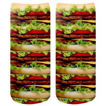 Living Royal Stacked Hamburgers Photo Print Crew Socks