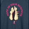 Women's - Disney Villains - None Of Ur Business Lightweight French Terry Wide Neck Long Sleeve Shirt - 2 of 4