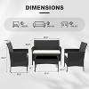Acekool 4-Piece Outdoor Patio Furniture Set – Wicker Rattan Conversation Set with 2 Chairs, Loveseat & Glass Coffee Table - 2 of 4
