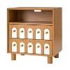 ORRD Modern Nightstand with Charging Station, 2 Drawer Bedside Table, Mid Century End Table for Bedroom，Natural - 3 of 4