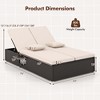 Costway Outdoor Patio Daybed PE Wicker Double Chaise Lounge with Adjustable Backrests - 3 of 4