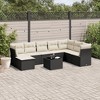 vidaXL 9 Piece Patio Sofa Set with Cushions - Black and Cream With Table - 2 of 4