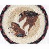 Earth Rugs Mom and Pony Round Large Coaster 7"x7" – Braided Jute Horse Print Coaster - 3 of 3