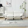 70'' Velvet Modern 2-Seater Sofa with Thick Cushions and Metal Legs - 2 of 4