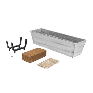 ACHLA Designs Small Cape Cod Rectangular Galvanized Steel Outdoor Planter Box for 2x4 Railings with Mounting Bracket White 22"x6.5" - 1 of 4