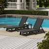 WestinTrends 3 Pieces Poly Outdoor Patio Chaise Lounge Chair with Side Table Set - 2 of 4