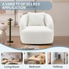 Soft Boucle Upholstered Swivel Accent Barrel Chair Wide Seat Round Single Sofa Chair 360 Swivel - image 2 of 4