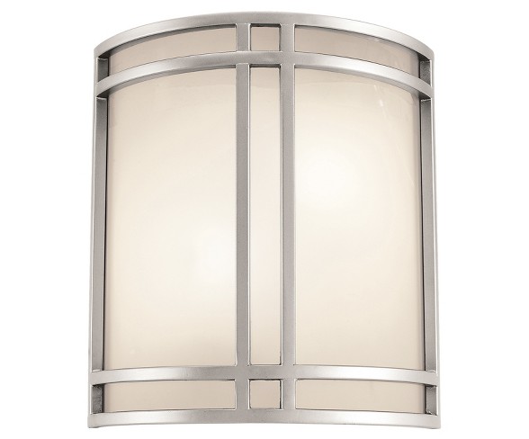 Artemis 2-Light Wall Sconce with Opal Glass Shade - Satin