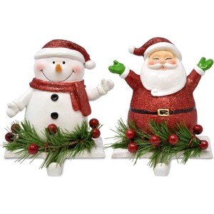 Christmas Stocking Holder Set of 2 Santa Stockings Hanger Mantle or Fireplace Decor Durable - 1 of 4