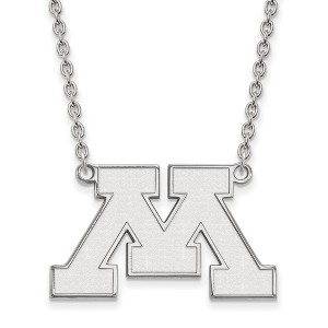 Black Bow Jewelry 14k White Gold Minnesota Golden Gophers NCAA Necklace 18 Inch - 1 of 4