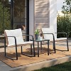 IULULU Outdoor 3-Pc, Rocking Bistro Set, Wicker Patio Chairs & 2-Tier Table - 2 of 4