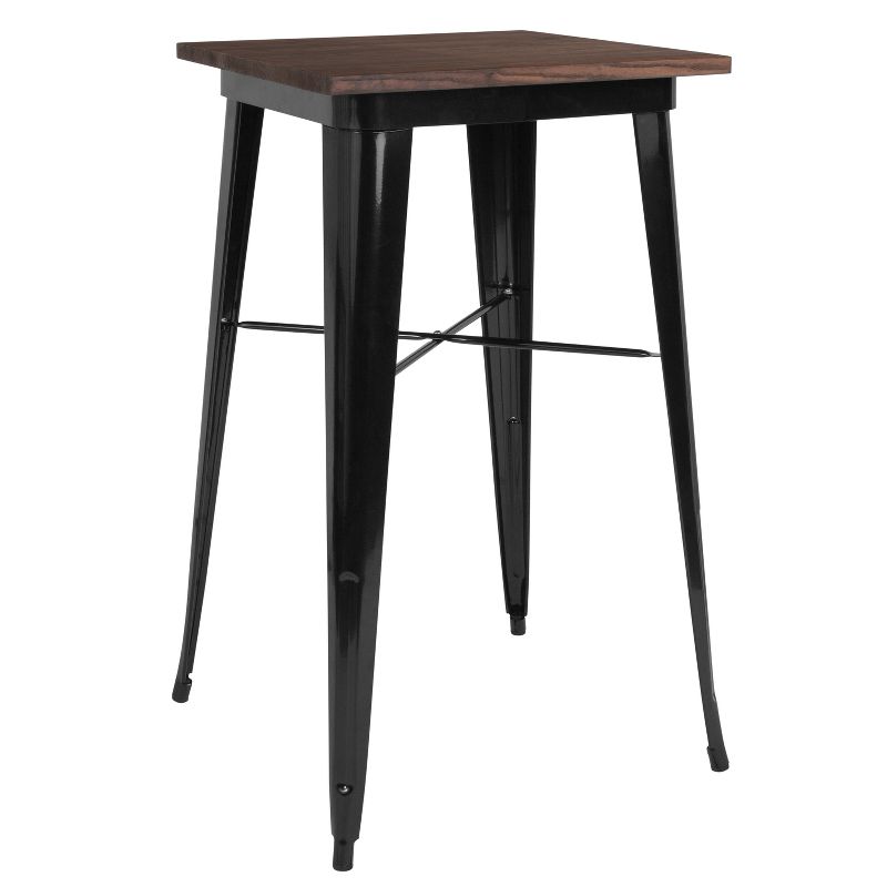Emma and Oliver 23.75" Square Wood/Metal Indoor Bar Height Table, 1 of 5