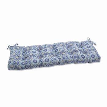 Keyzu Medallion Outdoor Bench Cushion Blue - Pillow Perfect