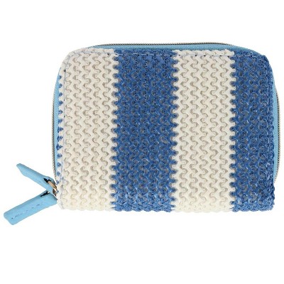 Buxton Women's Striped Straw Vegan Leather Wizard Wallet - image 4
