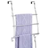 mDesign Metal Over Door Towel Rack Holder for Bathroom, 2 Hook