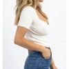 Women's AVRIL SWEETHEART RIB KNIT TOP - CRESCENT - 3 of 4
