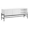 Monarch Specialties Tv Stand 60 Inch Console Media Entertainment Center Storage Cabinet White Laminate Black Metal Contemporary Modern - 2 of 4