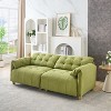 TiramisuBest French retro cloud fabric double-seat creamy style straight-line sofa for the living room., Modular Sectional Sofa with Storage - 4 of 4